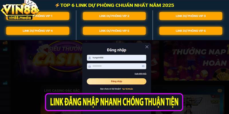 Link đăng nhập nhanh chóng thuận tiện